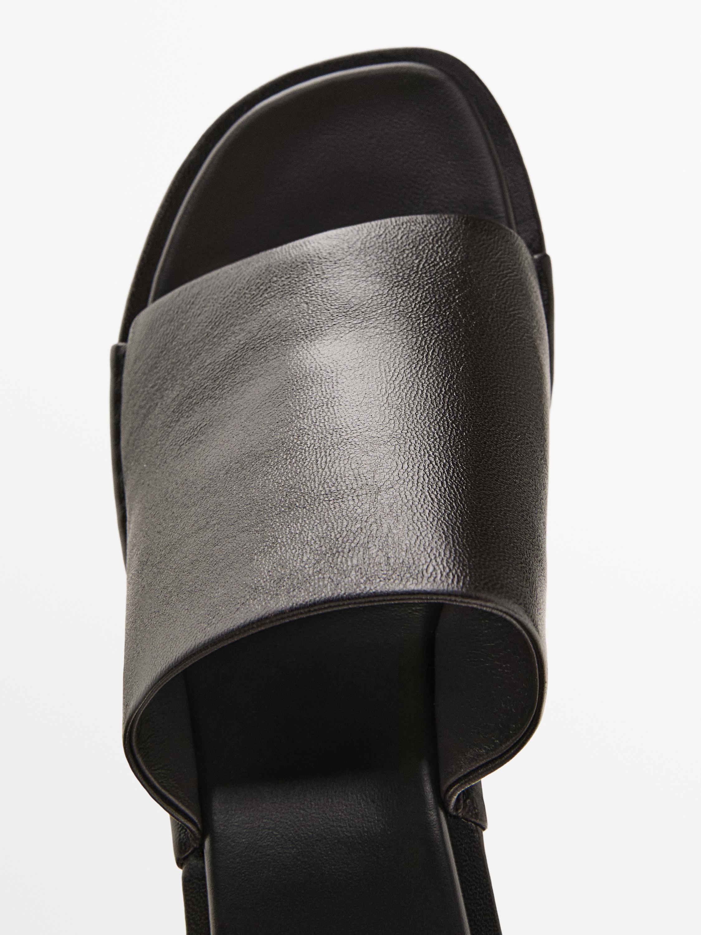 Soft high-heel slide sandals